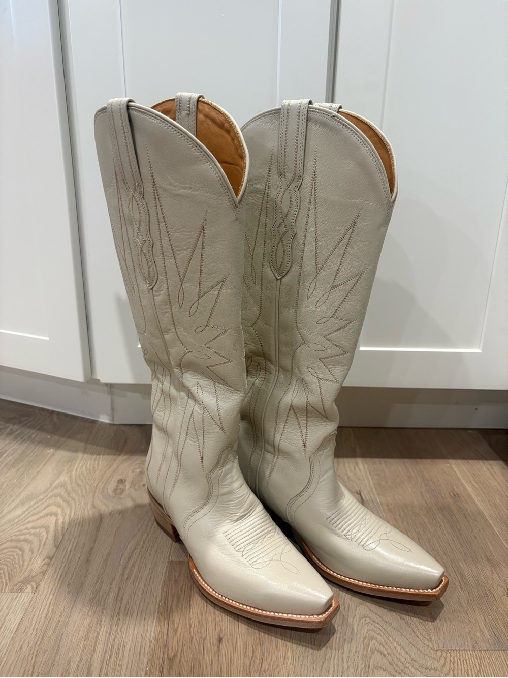 Tecovas The Loretta Cream Western Leather Boots size 7.5